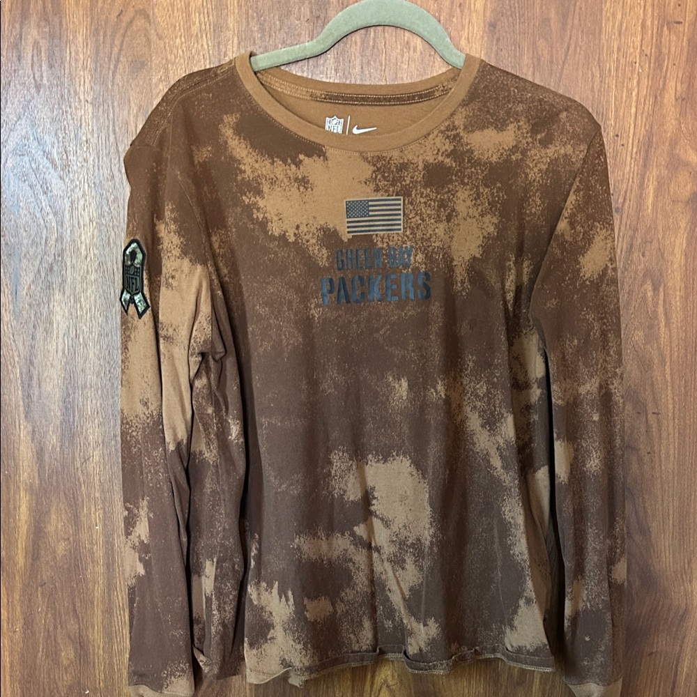 Nike Brown Green Bay Packers Kids Long Sleeve Tee